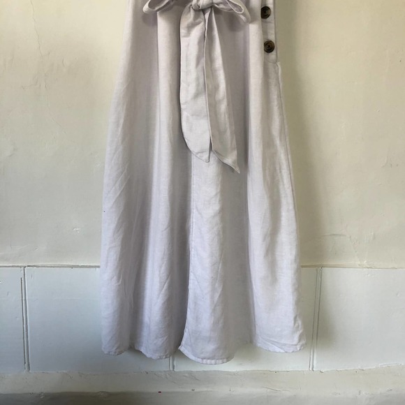AMERICAN EAGLE | Women's XS Oatmeal Linen Blend Sleeveless Side Button Dress - Picture 5 of 8